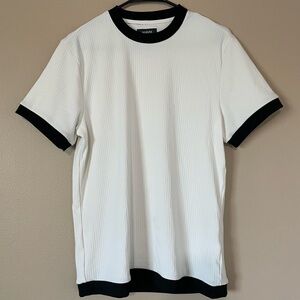 Alfani Ribbed Contrast T-shirt Croquis Crew Neck Men’s S